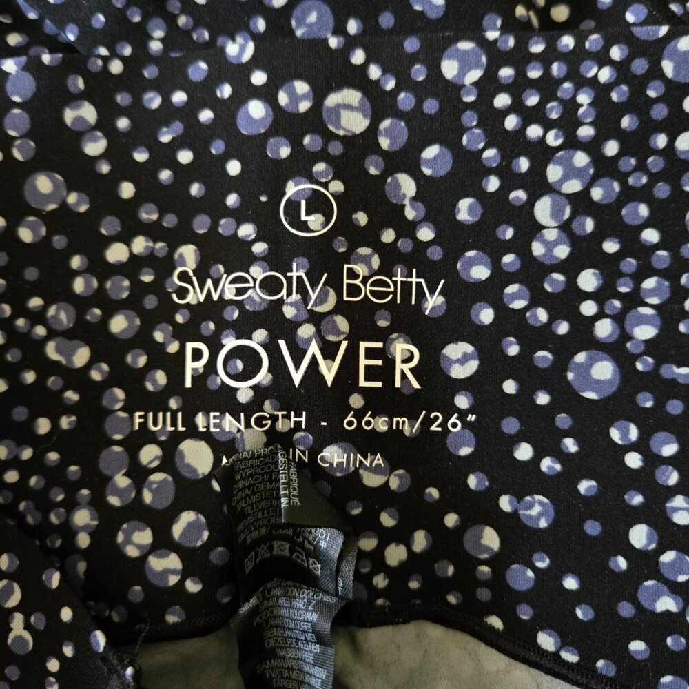 Sweaty Betty Power 7/8 High Waisted Leggings Blue Celestial Dot L - Picture 4 of 5